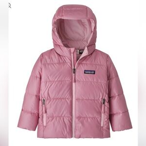 Patagonia Hi-Loft Down Pink Hooded Quilted Puffer Jacket